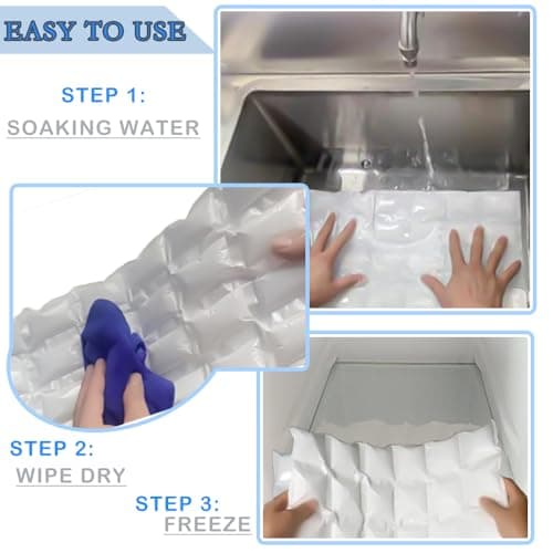 Ice Sheets for Coolers Reusable - Ice Pack Sheets - Large Flat Freezer Packs for Coolers - 96 Cube Ice Packs for Flexible Ice Mat - Long Lasting Ice Packs for Cooler