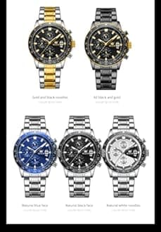 OUPINKE Watch for Men, Fashion Dress Mens Watches, Stainless Steel Waterproof Analog Quartz Wristwatch, Elegant Gifts for Him - Dad & Boyfriend