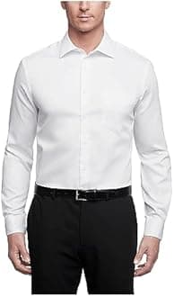 Van Heusen mens Dress Shirts Regular Fit Lux Sateen Stretch Solid Dress Shirt