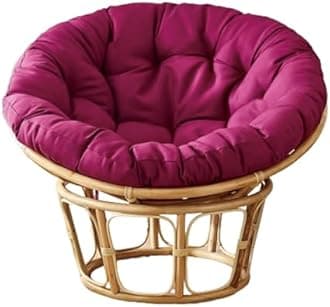 Garden Round Papasan Chair Cushion | Water Resistant Indoor Outdoor Hammock Rattan Swing Seat Pad | Comfy Tufted Patio Furniture Cushions | Hanging Egg Chair Pads