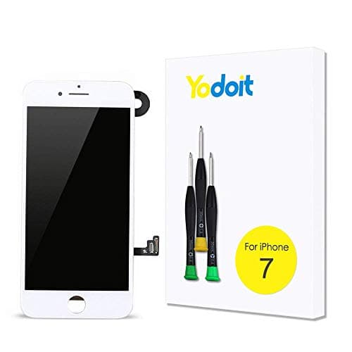for iPhone 7 Touch Screen Replacement - Yodoit LCD Display Digitizer Glass Full Assembly with Small Parts Camera Proximity Sensor Earpiece Speaker 3D Touch + Tool (4.7 inches White)