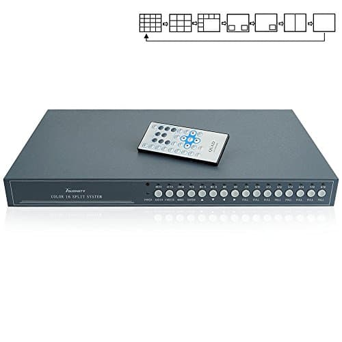 Toughsty 16Ch Realtime Color Video Multiplexer Processor CCTV Security Quad with Loop-Through RS485