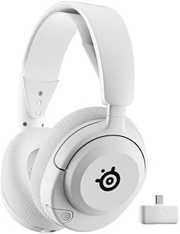 SteelSeries Arctis Nova 5 Wireless - Gaming Headset for PC, PS5, PS4, Switch, Mobile - White - 100+ Audio Presets - Neodymium Magnetic Drivers - 60H Battery - 2.4GHz or BT - ClearCast Gen2.X Mic