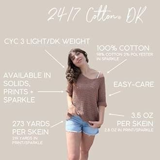 Lion Brand Yarn 24/7 Cotton DK Prints, Yarn for Knitting, Crocheting, and Crafts, Magical, 3 Pack