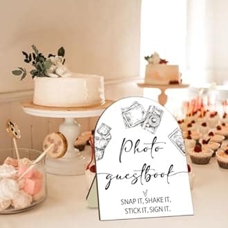Wedding Photo Guestbook Desk Decor, Minimalism Style Welcome Sign, Bridal Shower Sign, Baby Shower Decoration Supplies, Wedding Reception Plaque with Stand 8 * 10In