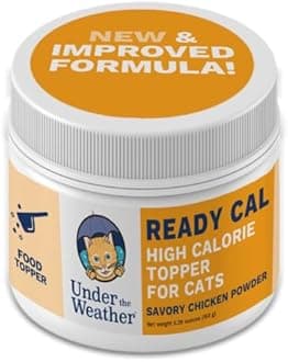 Under the Weather Ready Cal Powder for Cats | High-Calorie Weight Gainer & Appetite Stimulant | Cat Energy Booster Veterinarian-Approved Pet Supplement with Vitamins & Minerals | Chicken Flavor