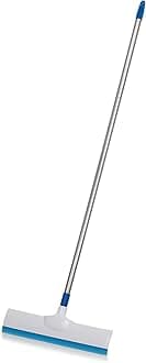Cello Kleeno Standee Floor Wiper| Flexible Rubber Lip | Brush Body Plastic & Steel Rod | Lightweight | Cleaning Tool | Cleaning Home, Kitchen, Bathroom | Blue and White