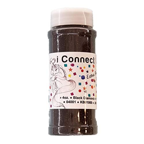 iConnectWith Glitter – Black Diamond, Extra Fine Polyester Glitter; Multi-use for Crafts, Decorations, Nail Art, Makeup, Tumblers, Resin Art, and DIY Projects