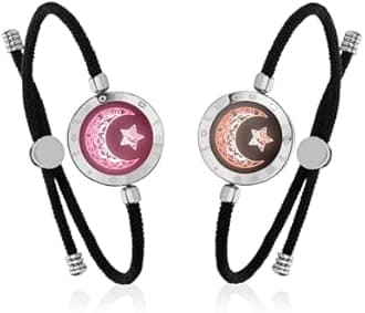 TOTWOO Long Distance Touch Bracelets for Couples, Vibration & Light up for Love Couples Bracelets | Long Distance Relationship Gifts for Girlfriend Bluetooth Pairing Jewelry