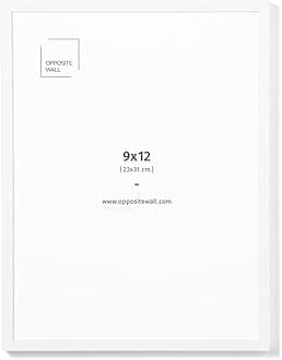 Opposite Wall - 9x12 in - White Oak Wood Picture Frame - Lightweight, Versatile & Shatterproof - Wall Hanging Poster or Photo Frame - Wall Decor for Office, Gallery & Home