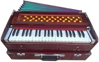 Folding Harmonium Deluxe Quality Folding Portable Harmonium With High Male High Sound Long Sustain Orignal Indian Music Art Instrument Classical Sound System Hard Key Sound With Free Bag
