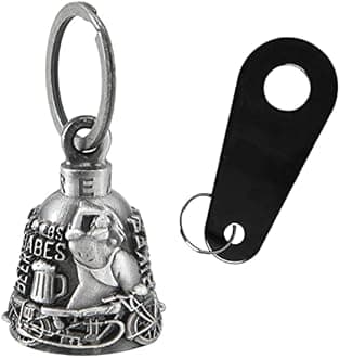 Dream Apparel Motorcycle Bell Guardian Angel Drive Away Gremlin, Biker Bell for Men Women Rider Riding, Good Luck Gift