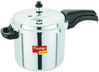 Prestige Deluxe Stainless Steel Pressure Cooker, 5.5 Liters