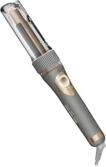 Conair Curl Secret Ceramic Auto ¾'' Barrel Curler-5 heat settings-Custom 3 directions(left,right&auto)-High heat up to 210°C (410°F).8’ professional length swivel power cord. Auto off,Gray (CD1031C)