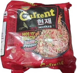 HRBS Current Hot 'N' Spicy Chilli+Pepper Non Veg Soup Noodles 500Gms (5 * 100Gms) Nepali Tasty Instant Easy To Make Hot & Spicy Noodle_Package Include 5 Pieces Combo