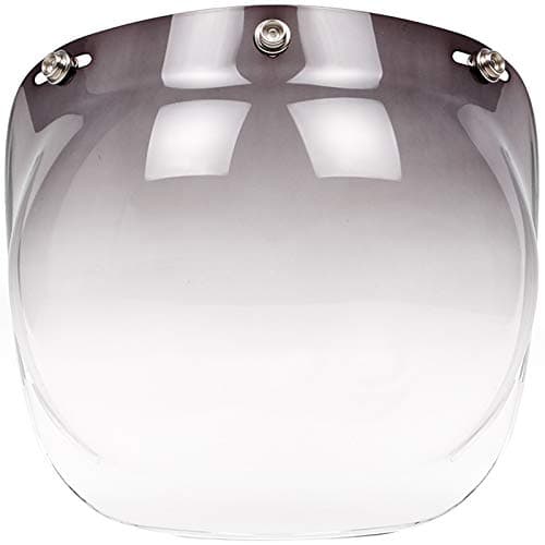 Bubble Shield Visor for Retro 3-Snap Open Face Helmets (Smoke Gradient)