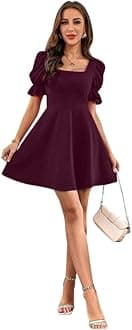 OOMPH! Women's Polyester Blend Fit and Flare Mini Dress
