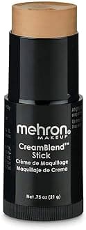 Mehron Makeup CreamBlend Stick | Face Paint, Body Paint, & Foundation Cream Makeup | Body Paint Stick Perfect for Halloween .75 oz (21 g) (Medium 0)