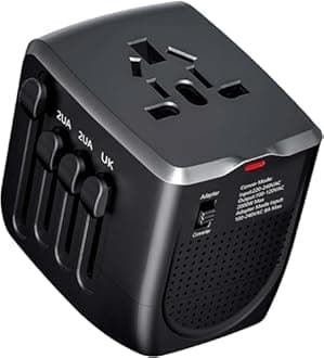 International Travel Adapter Voltage Converter, Step Down 230V to 110V for Hair Dryer, Hair straighteners, All-in-One Power Converter for US to Europe UK AU Asia Over 200 Countries