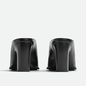 Womens Chunky Heeled Mules Closed Pointed Toe Clogs Backless Booties Slip on Mules Heels Pumps