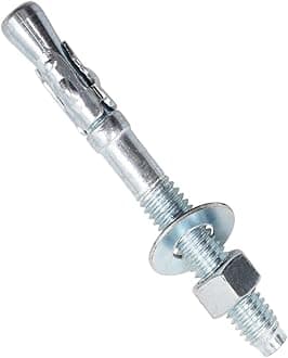 3/8 x 3-1/2 inch Carbon Steel Wedge Anchor kit for Concrete Cement Wall Floor Ground Deck Fence Base Bracket, Drill Stud Post Strong Screw Bolt Set.(30 pcs)