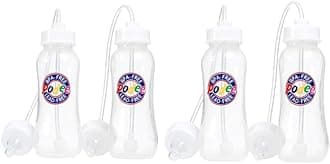 Hands-Free Baby Bottle - Anti-Colic Nursing System 9 oz Baby Bottle with Fast Flow Nipple/Teat 3m+ with Tube Straw Feeding System for Toddler (4 Pack - Classic)