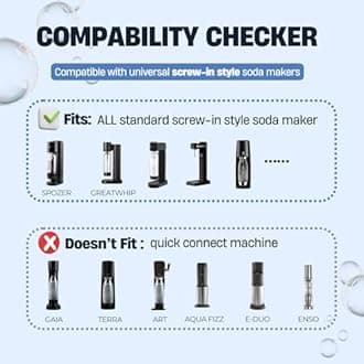 60L CO2 Cylinder For Sodastream, Exchange Carbonator Compatible With SodaMaker Appliances, Thread Cylindes Adaptation: FIZZ, ONE TOUCH, JET, etc. 2 Cylinders