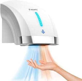 modunful Hand Dryers for Bathrooms Commercial, Electric Hand Dryer Touchless, Extra Quiet Low Noise(40db), Wall Mounted Type(1600W) (White)