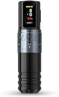 XNETVipera Adjustable Stroke Tattoo Machine - Wireless Tattoo Gun, Rotary Cartridge Tattoo Pen with 2400mAh Battery Coreless Motor Tattoo Supply for Professional Tattoo Artists & Beginners,Silver