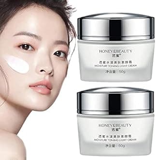 Seafly Honey & Beauty Moisture Toning Light Cream, Hydrating Face Korean Moisturizing Tone Up Drefunk Cream for Dry Skin (2Pcs), 50.0 gram