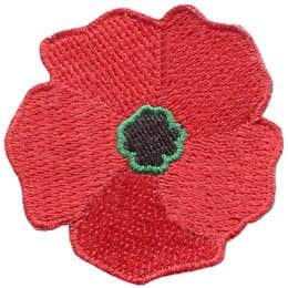Red Poppy Patch iron on patch.