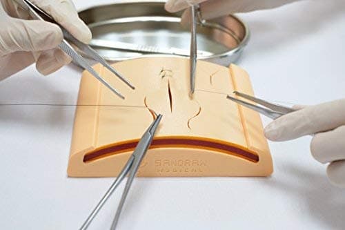 All-in-One Suture Practice Kit for Suture Training - Create Your Wounds - Including 3D Printing Silicone Suture Pad and Complete Suture Tool kit (15 Pieces) by San Draw