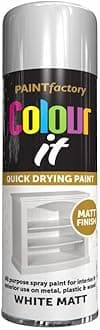 6x White Matt All Purpose Aerosol Spray Paint 250ml Quick Drying Spray, Fast Dry and Excellent Coverage for Metal, Wood, Plastic and More by Diva Gift