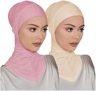 PAROPKAR7 Pieces Under Scarf Hijab Cap Head Wraps Headgear Headband Wristband Bandana Facemask Solid Colour Hijab Tube Unisex Stretch Dreadlocks Tube Neck Gaiter & Neck Warmer