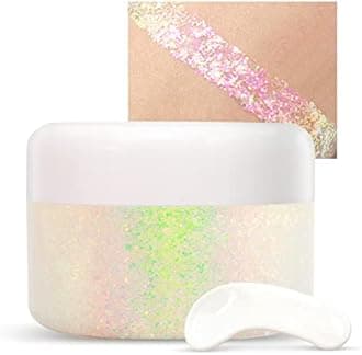 Holographic Body Glitter Gel for Body Face Hair Lip Makeup, Sparkling Glitter Long-Lasting Waterproof Liquid Sequins for Women Girls Perfect for Music Festival Halloween Concerts Art Party(02)