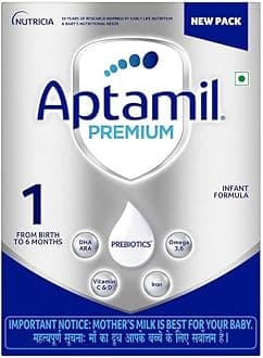 Aptamil Premium Infant Formula Milk Powder for Babies - Stage 1 (Upto 6 Months) - with Prebiotics and DHA - 400gms - BIB Pack