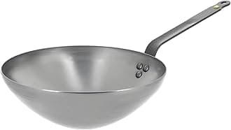 MINERAL B Carbon Steel Wok Pan - 11” - Ideal for Steaming, Stir Frying & Deep Frying - Naturally Nonstick - Made in France