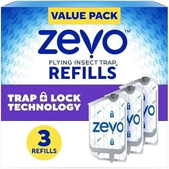 Zevo Flying Insect Refills for Indoor Light Trap: Light Trap Refill Cartridges Capture Fruit Flies, Gnats and Houseflies (3 Refill Cartridge)