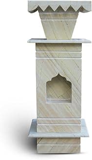 HANDICRAFT BAZAAR Marble Tulsi Pot for Home | Tulsi Marble Planter for Roof, Porch, Balcony (Green Katni)