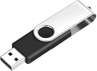 EASTBULL 1GB USB 2.0 Flash Drive, Swivel Capless Design with Keyring, Plug and Play, Compatible with USB 2.0/1.1/1.0, Black