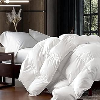 Egyptian Bedding 1200 Thread Count King/California King 1200Tc Goose Down Alternative Comforter 750Fp, 50Oz, 100% Egyptian Cotton, White Solid 1200 Tc
