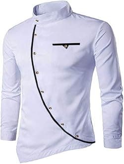 Men's Plain Curve Solid Slim Fit Cotton Shirt