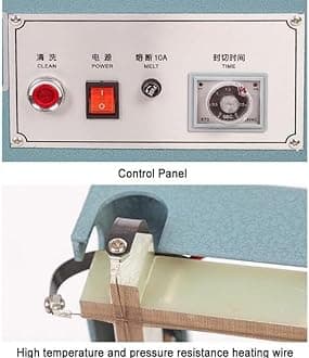 Heat Sealer Shrink Wrap Machine, Manual L-Bar Sealing and Cutting Tool, Adjustable Time for Households and Retail Industrial Use
