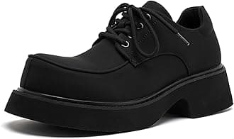 Men's Fashion Platform Genuine Leather Dress Shoes Height Boosting Chunky Oxfords Shoes Casual Party Dating Prom