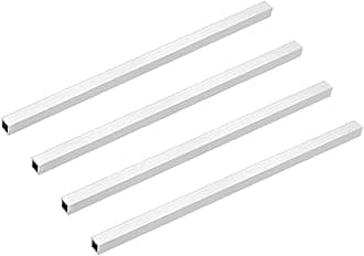 uxcell 6063 Aluminum Square Tube, 8mmx8mmx1mm Wall Thickness 200mm Length Seamless Straight Pipe Tubing 4 Pcs