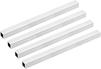 uxcell 6063 Aluminum Square Tube, 20mmx20mmx1mm Wall Thickness 300mm Length Seamless Straight Pipe Tubing 4 Pcs