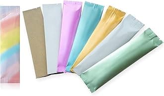 NATX 200Pcs Coffee Sugar Bag Heat Seal Aluminum Foil Plastic Bags Glossy Transparent Ziplock Bags Open Top with Tear Notch Zipper Pouch Food Saver Bag Short Term Food Storage Packaging Clear