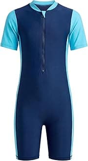 Boldfit Swimming Costume for Kids One Piece Boy Swimming Costume Quick Dry Swim Dress for Boys Stretchable Swim Suit for Boys - Blue, XL