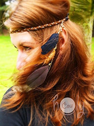 Feather Leather Headband