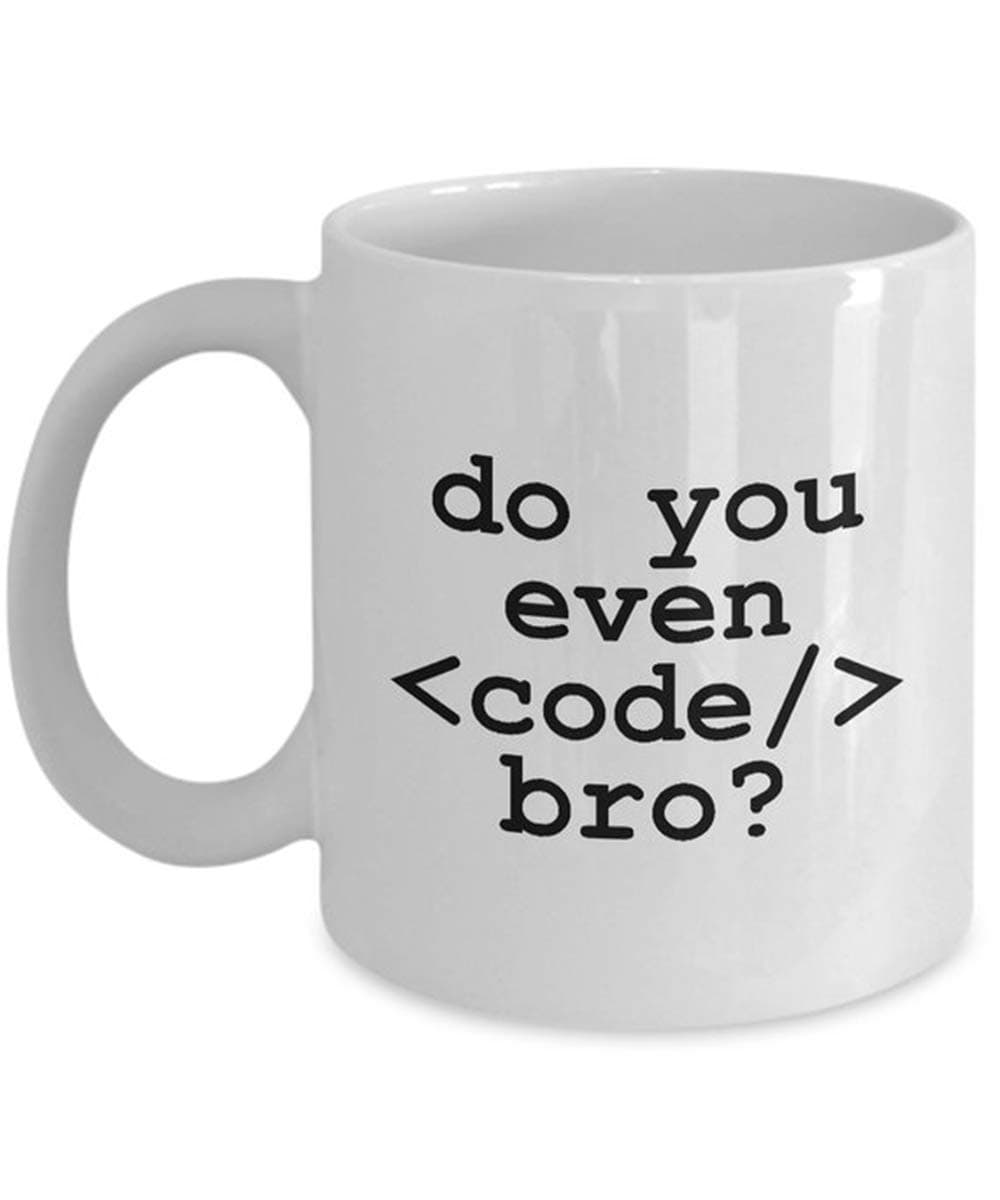 OttoRiven101 - Programmer Mug - Do You Even Code, Bro? - Programmer Gift - Web Developer Mug - Computer Geek Mug - Coder Gift - Nerd Present, 11oz Ceramic Coffee Mug/Tea Cup, High Gloss